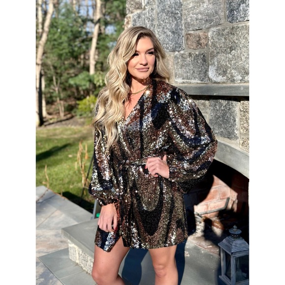 Buddy Love | Sequin Wrap Dress. - Picture 7 of 10
